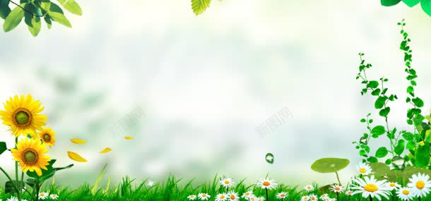 春季背景jpg设计背景_新图网 https://ixintu.com 小清新 春天 海报 淘宝 素材 素雅 绿色 花朵