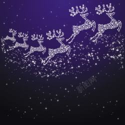 星空圣诞背景星空物语麋鹿圣诞节里不可缺少的角色之一高清图片