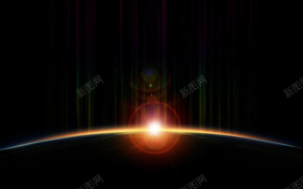 宇宙星球中的光芒海报背景背景
