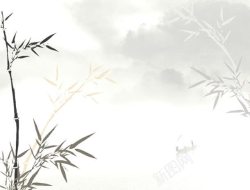 竹叶落下水墨画白色中国风淡雅竹叶高清图片
