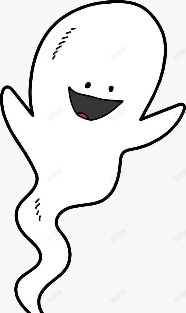 白色卡通幽灵png免抠素材_新图网 https://ixintu.com 万圣节 卡通 可爱手绘 幽灵 涂鸦 白色 白色恐怖 矢量图案
