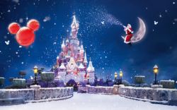 梦幻圣诞背景圣诞节梦幻城堡海报背景高清图片