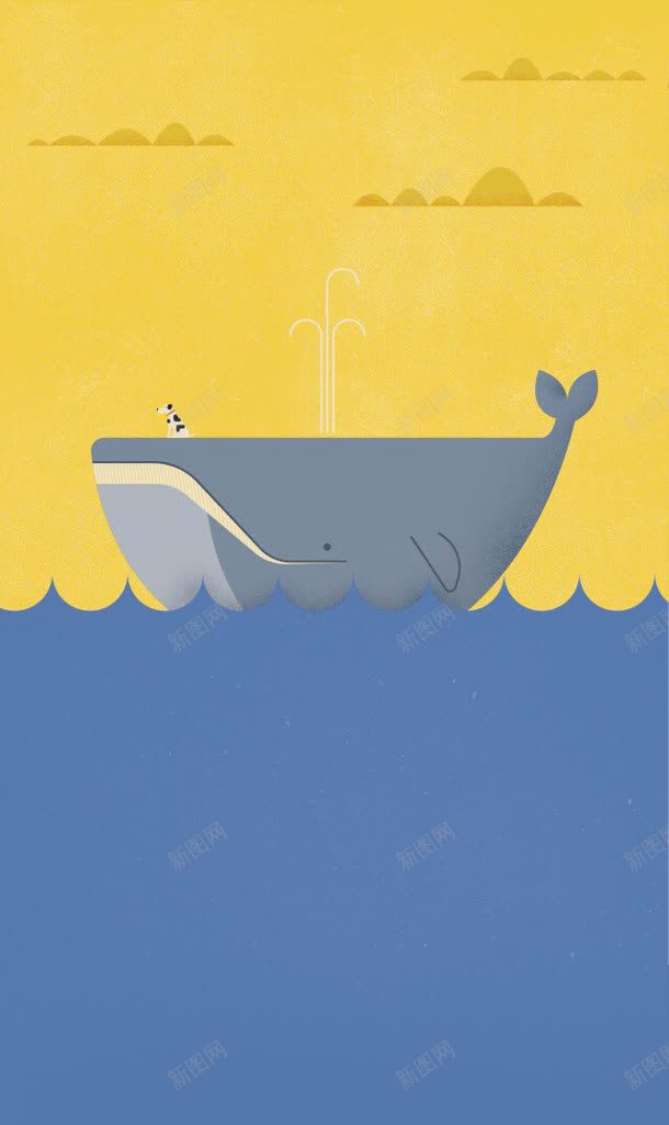 手绘换色背景鲸鱼图jpg设计背景_新图网 https://ixintu.com 背景 鲸鱼