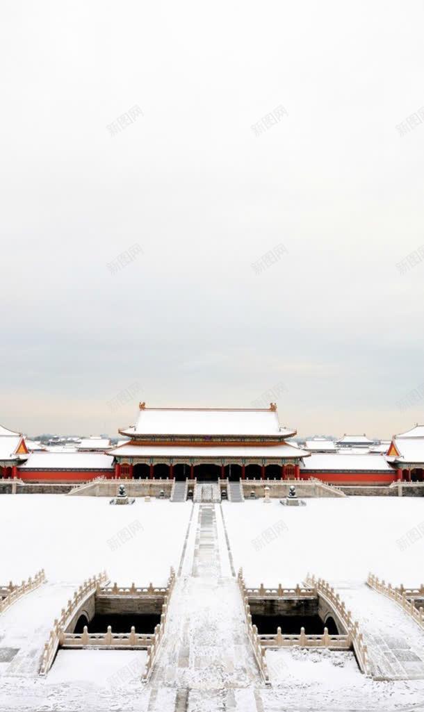 冬季故宫下雪海报背景jpg设计背景_新图网 https://ixintu.com 下雪 冬季 故宫 海报 背景