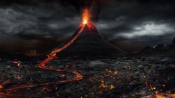 喷涌喷涌的火山海报背景高清图片