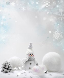 圣诞球与雪花图片梦幻圣诞背景高清图片