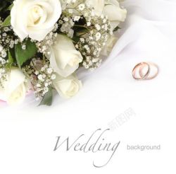 结婚花边玫瑰与戒指高清图片