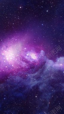 唯美紫色星空夜景背景