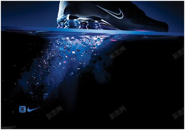 蓝色耐克运动鞋海报背景jpg设计背景_新图网 https://ixintu.com 海报 背景 蓝色 设计 运动鞋