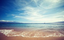 海景照片蓝天大海沙滩阳光高清图片