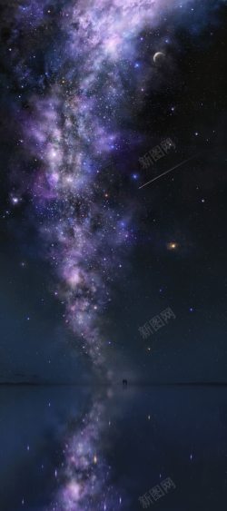 深邃星球银河系全景图背景