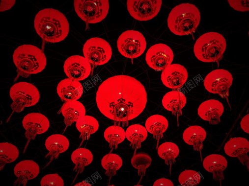 圆形中国风红色灯笼背景