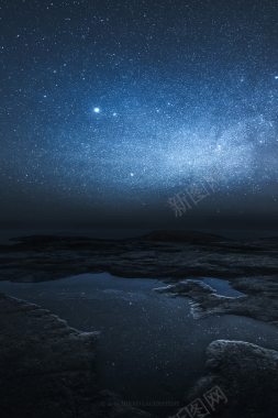 蓝色宇宙银河星空光效背景