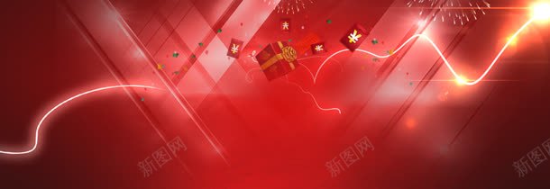 双十一背景jpg设计背景_新图网 https://ixintu.com 海报 灯光 烟花 礼物盒 红包 红色 纸屑