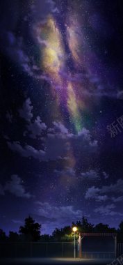 紫色星空星云银河摄影合成摄影图片