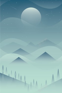 蓝天云海群山背景手绘夜晚的蓝天白云高清图片