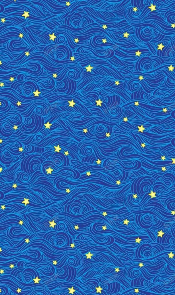 手绘海浪星星壁纸jpg设计背景_新图网 https://ixintu.com 壁纸 插画海浪 星星 海浪