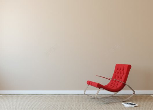 房间里的红色的沙发摇椅背景