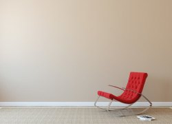 沙发摇椅房间里的红色的沙发摇椅高清图片