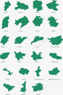 PPT个性元素中国各省地图板块PPT高清图片