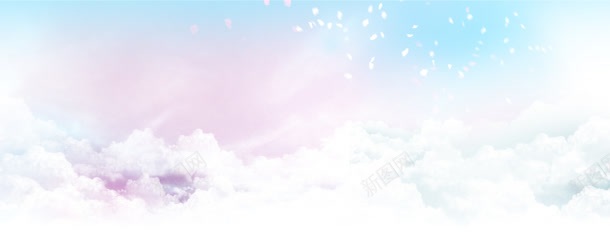 浪漫紫花梦幻天空背景背景
