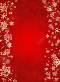 圣诞节花边红色背景下的雪花高清图片