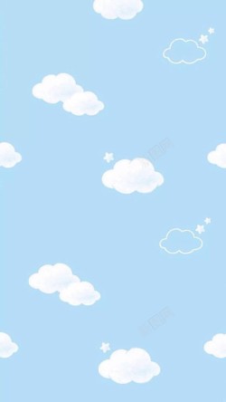 风景蓝天白云手绘卡通蓝天白云风景高清图片