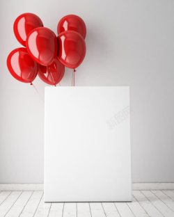灰红色充电桩灰背景鲜艳大红色气球高清图片