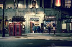 夜光的假牙英伦电话亭夜光街景高清图片