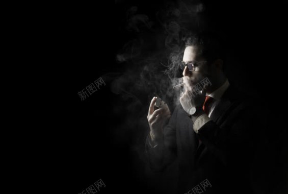 黑暗中的吸烟者海报背景背景