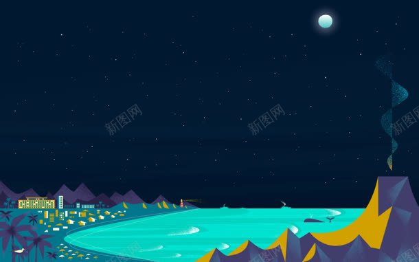 矢量卡通夜晚星空河流jpg设计背景_新图网 https://ixintu.com 卡通 夜晚 星空 河流 漫画 矢量