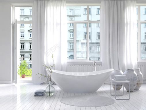 现代极简风格浴室背景