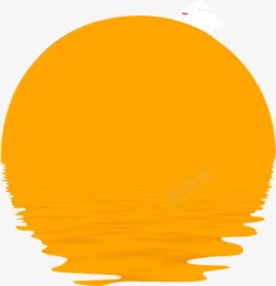 创意水中的桃花中秋创意黄色水中月亮小兔图案高清图片