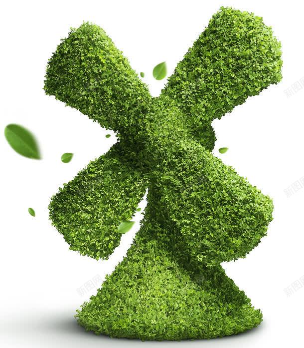 绿色植物树叶拼成的风车jpg设计背景_新图网 https://ixintu.com 树叶 绿色植物 风车