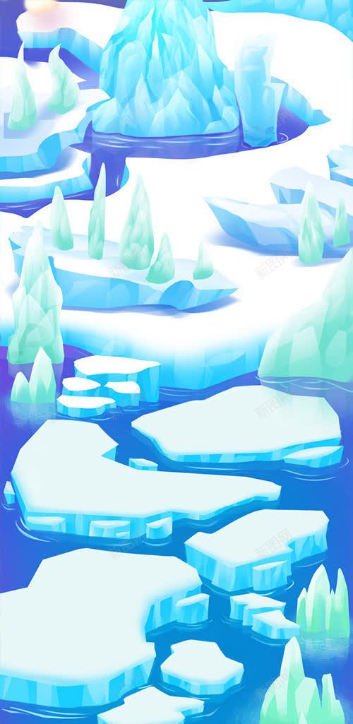 卡通冰山水道海报背景jpg设计背景_新图网 https://ixintu.com 冰山 卡通 模型 水道 海报 背景