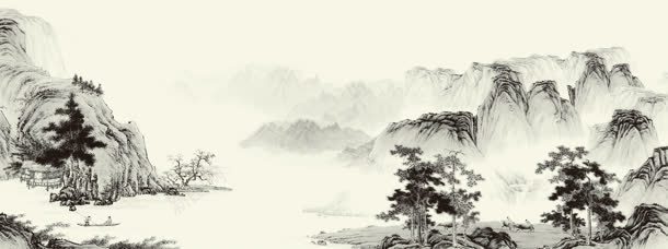 中国风水墨国画山水画背景jpg设计背景_新图网 https://ixintu.com 中国山水画 传统文化 古典 古典书画 古风模板 山水情 山脉山峰 工笔画 树木 居民 水墨国画 简笔山水画 远山