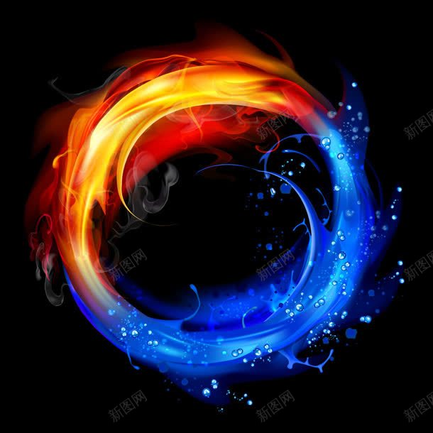 火与水混合成圆圈jpg设计背景_新图网 https://ixintu.com 圆圈 混合