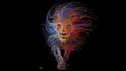 绘彩流行图案十二星座狮子座标志立绘彩绘高清图片