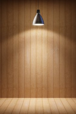 木板海报模版木板房间吊灯海报背景高清图片