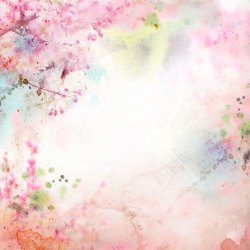 水彩桃花素材水彩桃花光斑背景高清图片