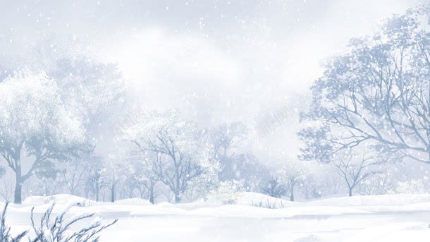 冬天快乐美丽冬天雪景背景