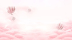 粉红天空粉红色云层天空热气球高清图片