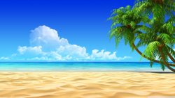 蓝天白云沙滩蓝天白云沙滩椰树高清图片