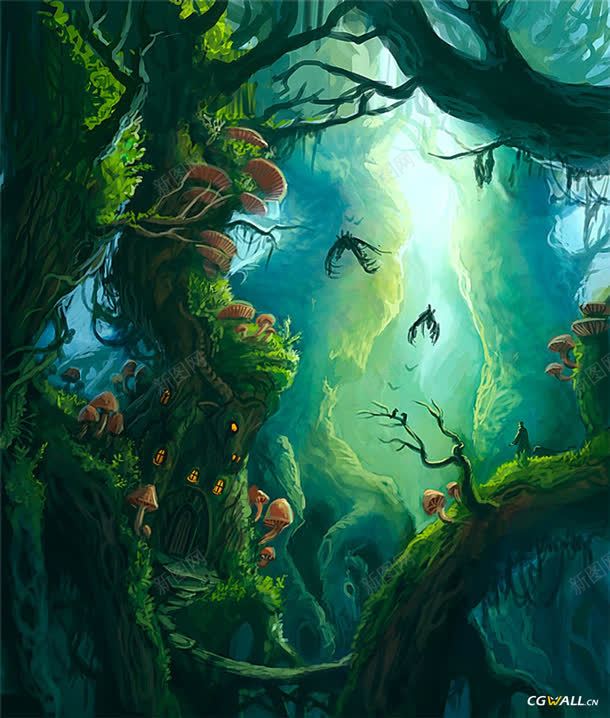唯美的森林精灵jpg设计背景_新图网 https://ixintu.com 森林 精灵 素材