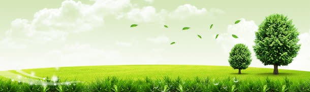 田园绿景banner背景图背景