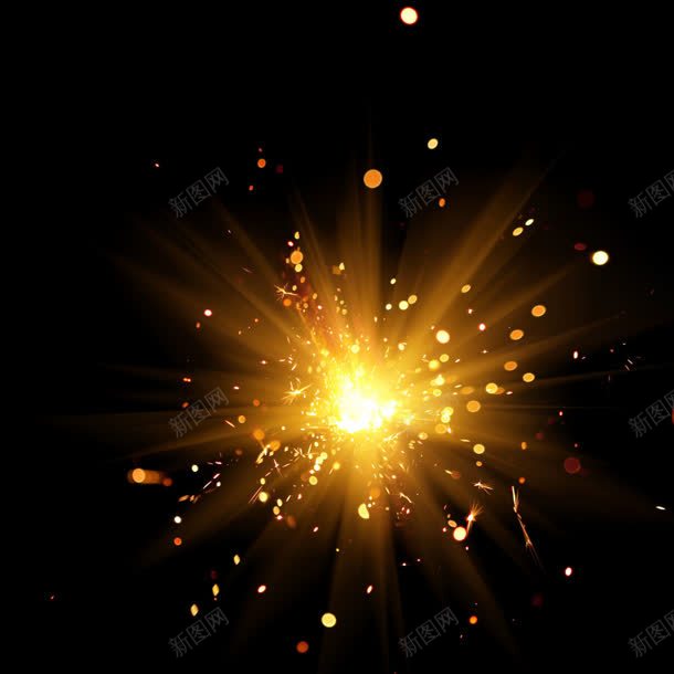 金色团状爆炸的光效jpg设计背景_新图网 https://ixintu.com 爆炸 素材 金色