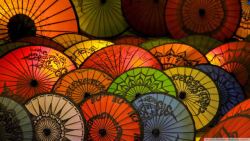 彩色小伞彩色小伞重叠创意高清图片