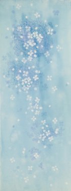 漂浮的花瓣背景八色花瓣蓝色背景水波背景