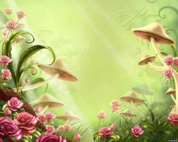 蘑菇森林梦幻海报背景jpg设计背景_新图网 https://ixintu.com 梦幻 森林 海报 背景 蘑菇