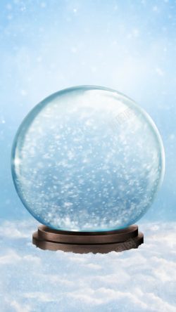 节日水晶球水晶球与雪花高清图片